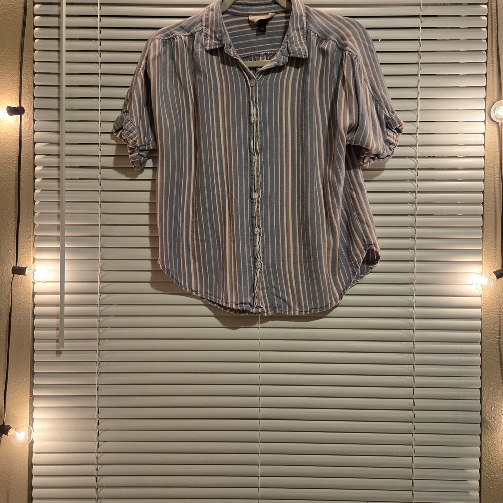 Striped Blue and White Men's Shirt